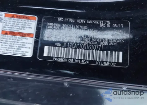 2013 Subaru Brz Limited z USA, uszkodzony, nr VIN JF1ZCAC10D1610771